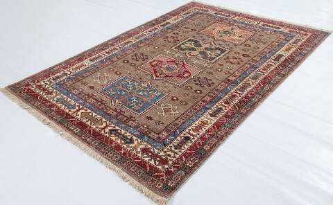 Kazak Grey Hand Knotted 58 X 82 Area Rug 700-148195 Image 2
