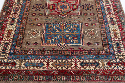 Kazak Grey Hand Knotted 58 X 82 Area Rug 700-148195 Image 3