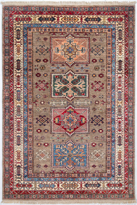 Kazak Grey Hand Knotted 58 X 82 Area Rug 700-148195 Image 0