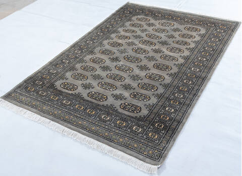 Bokhara Grey Hand Knotted 42 X 62 Area Rug 700-148200 Image 2