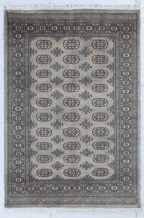 Bokhara Grey Hand Knotted 42 X 62 Area Rug 700-148200 Image 0