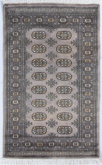 Bokhara Grey Hand Knotted 31 X 51 Area Rug 700-148201 Image 0