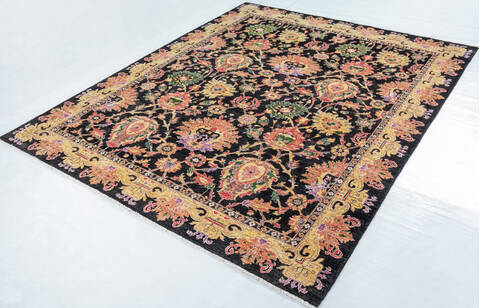 Chobi Black Hand Knotted 83 X 911 Area Rug 700-148202 Image 3