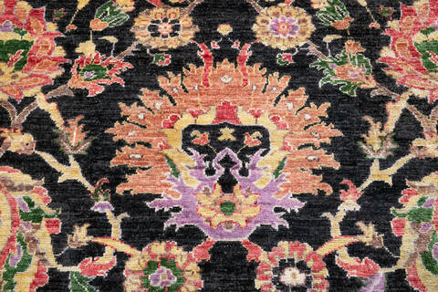 Chobi Black Hand Knotted 83 X 911 Area Rug 700-148202 Image 4