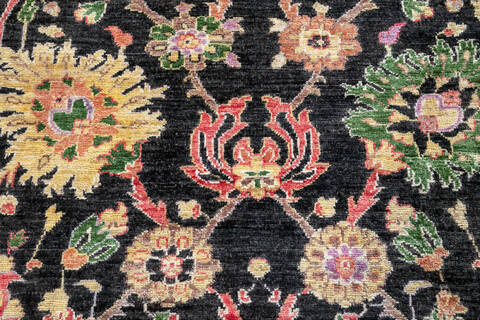 Chobi Black Hand Knotted 83 X 911 Area Rug 700-148202 Image 5