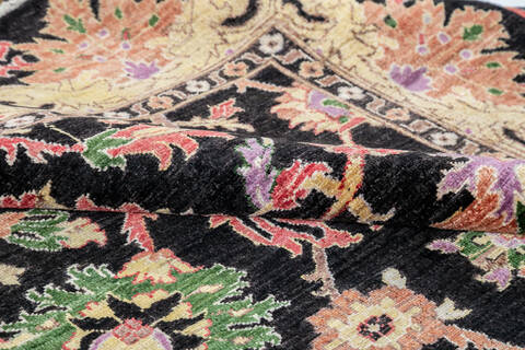 Chobi Black Hand Knotted 83 X 911 Area Rug 700-148202 Image 7