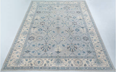 Chobi Grey Hand Knotted 90 X 119 Area Rug 700-148205 Image 1
