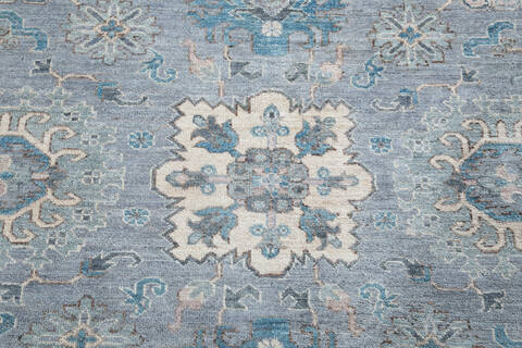 Chobi Grey Hand Knotted 83 X 98 Area Rug 700-148207 Image 3