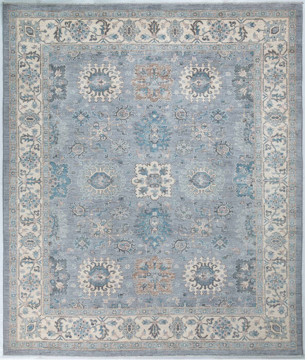 Chobi Grey Hand Knotted 83 X 98 Area Rug 700-148207 Image 0