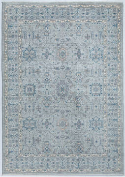 Chobi Light Gray Hand Knotted 5'2" X 7'4"  Area Rug 700-148210