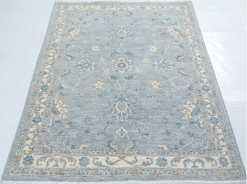 Chobi Light Blue Hand Knotted 41 X 60 Area Rug 700-148217 Image 1