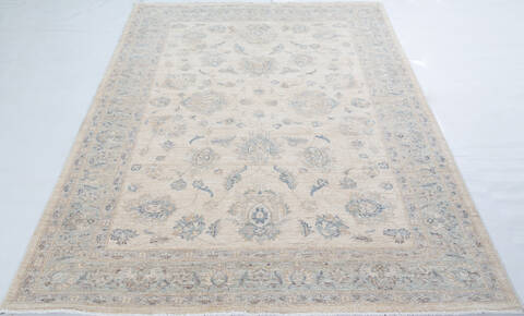 Chobi Beige Hand Knotted 411 X 71 Area Rug 700-148221 Image 1