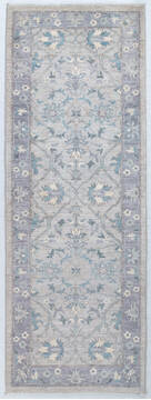 Afghan Chobi Beige Runner 6 to 9 ft Wool Carpet 148223
