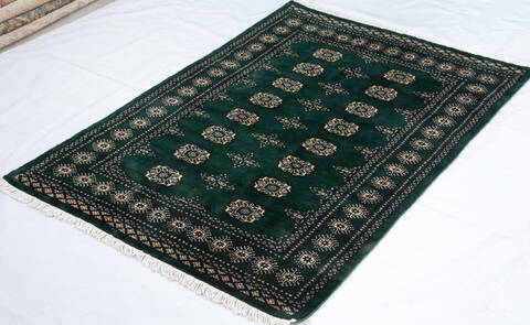 Bokhara Green Hand Knotted 42 X 510 Area Rug 700-148225 Image 2