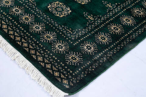 Bokhara Green Hand Knotted 42 X 510 Area Rug 700-148225 Image 3