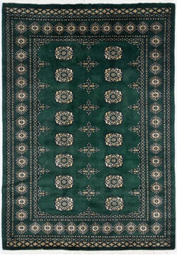 Bokhara Green Hand Knotted 4'2" X 5'10"  Area Rug 700-148225