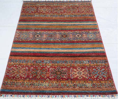 Chobi Red Hand Knotted 34 X 53 Area Rug 700-148229 Image 1
