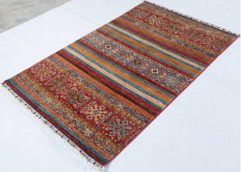 Chobi Red Hand Knotted 34 X 53 Area Rug 700-148229 Image 2