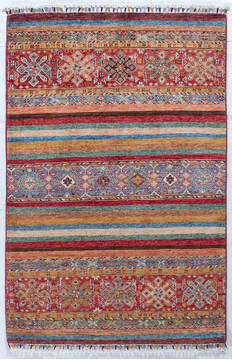Chobi Red Hand Knotted 3'4" X 5'0"  Area Rug 700-148230