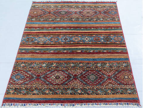 Chobi Red Hand Knotted 36 X 50 Area Rug 700-148233 Image 1