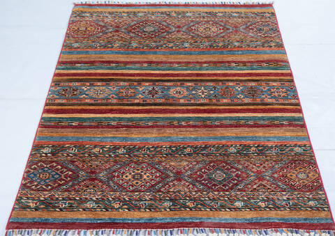 Chobi Red Hand Knotted 36 X 51 Area Rug 700-148234 Image 1