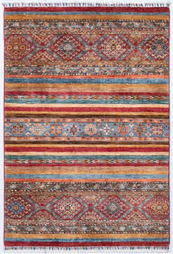 Chobi Red Hand Knotted 3'6" X 5'1"  Area Rug 700-148234