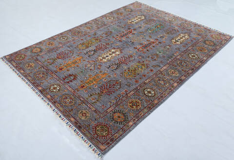 Chobi Grey Hand Knotted 51 X 610 Area Rug 700-148237 Image 2