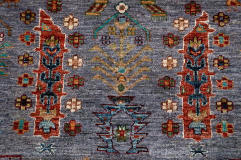 Chobi Grey Hand Knotted 51 X 610 Area Rug 700-148237 Image 5