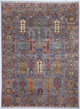 Chobi Grey Hand Knotted 5'1" X 6'10"  Area Rug 700-148237