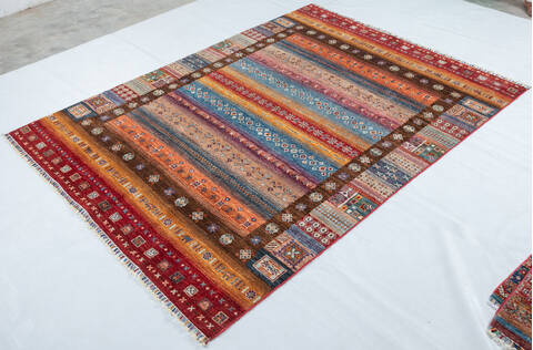 Chobi Multicolor Hand Knotted 59 X 711 Area Rug 700-148239 Image 2