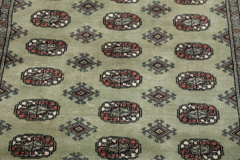 Bokhara Green Hand Knotted 40 X 59 Area Rug 700-148241 Image 3