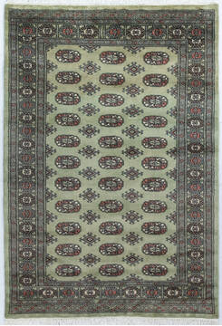 Bokhara Green Hand Knotted 4'0" X 5'9"  Area Rug 700-148241