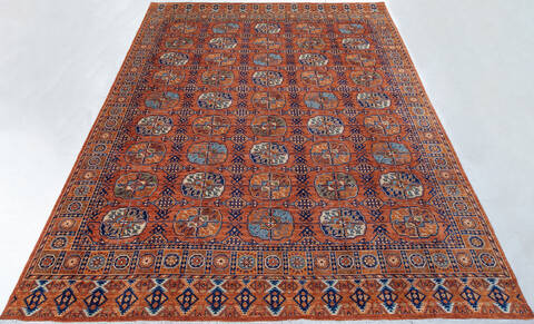 Chobi Orange Hand Knotted 811 X 119  Area Rug 700-148245 Image 1