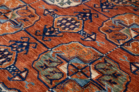 Chobi Orange Hand Knotted 811 X 119  Area Rug 700-148245 Image 7