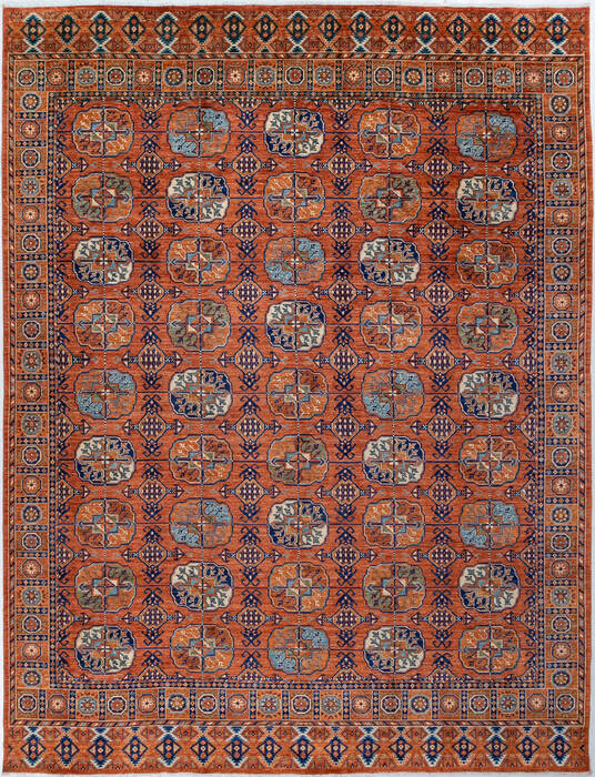 Chobi Orange Hand Knotted 811 X 119  Area Rug 700-148245 Image 0
