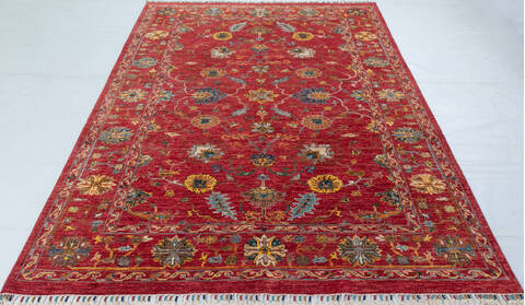 Chobi Red Hand Knotted 59 X 81 Area Rug 700-148249 Image 1
