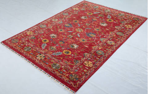 Chobi Red Hand Knotted 59 X 81 Area Rug 700-148249 Image 2