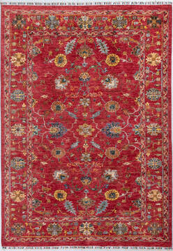 Chobi Red Hand Knotted 5'9" X 8'1"  Area Rug 700-148249