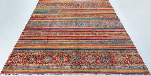 Chobi Red Hand Knotted 84 X 99 Area Rug 700-148251 Image 1