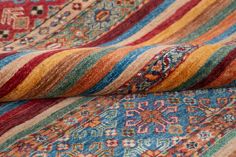 Chobi Red Hand Knotted 84 X 99 Area Rug 700-148251 Image 6