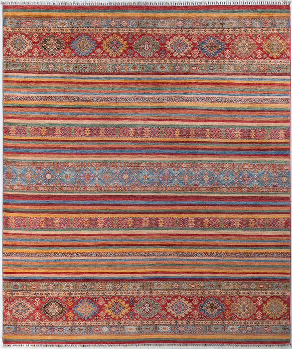 Chobi Red Hand Knotted 84 X 99 Area Rug 700-148251 Image 0