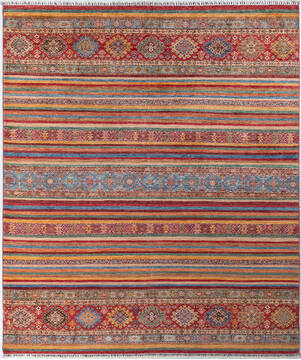 Chobi Red Hand Knotted 8'4" X 9'9"  Area Rug 700-148251