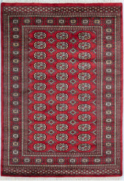 Bokhara Red Hand Knotted 4'1" X 5'10"  Area Rug 700-148257