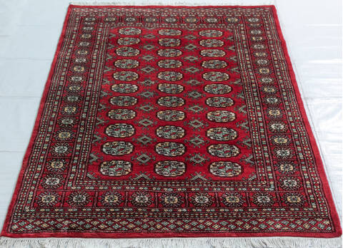 Bokhara Red Hand Knotted 41 X 61 Area Rug 700-148258 Image 1