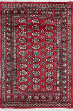 Bokhara Red Hand Knotted 4'1" X 6'1"  Area Rug 700-148258