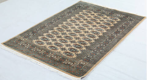Bokhara Beige Hand Knotted 42 X 60 Area Rug 700-148261 Image 2
