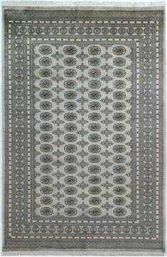 Bokhara Light Gray Hand Knotted 6'8" X 9'10"  Area Rug 700-148263
