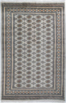 Bokhara Light Gray Hand Knotted 6'8" X 10'0"  Area Rug 700-148264