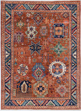 Chobi Orange Hand Knotted 4'10" X 6'8"  Area Rug 700-148268