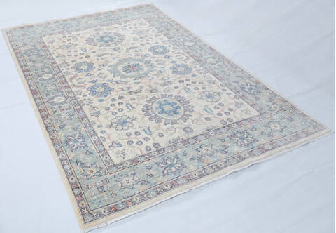 Chobi Beige Hand Knotted 54 X 79 Area Rug 700-148269 Image 6